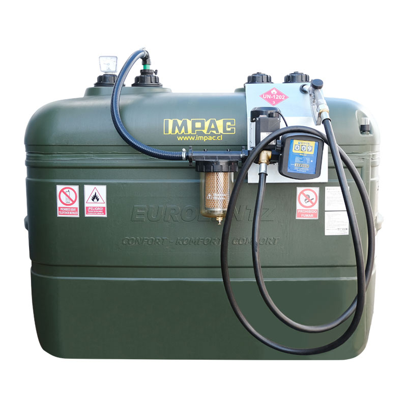 Kit Dieselmax, estanque doble pared, bomba 12V o 220V, filtro 5 micras, 1000L o 2000L
