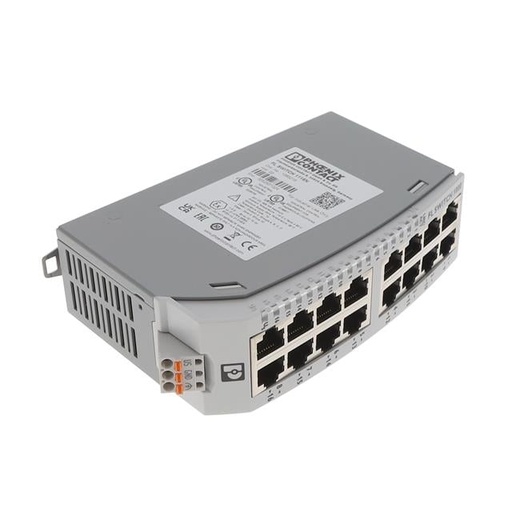 Narrow Ethernet switch, sixteen RJ45 ports with 10/100/1000 Mbps on all ports