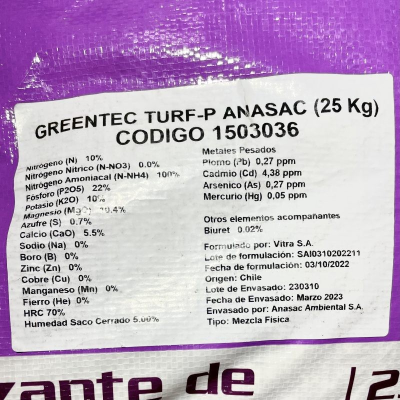 GREENTEC TURF - P 25 KG