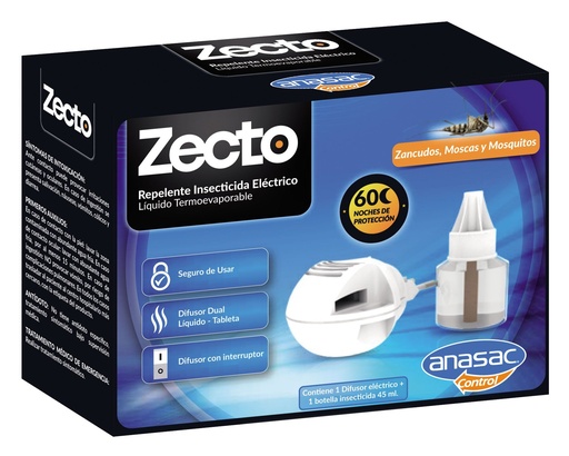 ZECTO DIFUSOR ELÉCTRICO + BOT LÍQUIDO INSECT