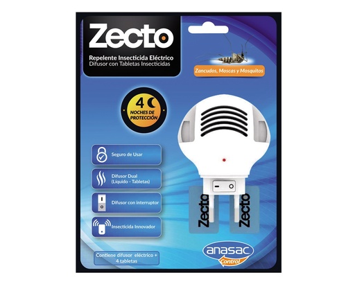 ZECTO DIFUSOR ELÉCTRICO. + TABLETAS INSEC 4 UN