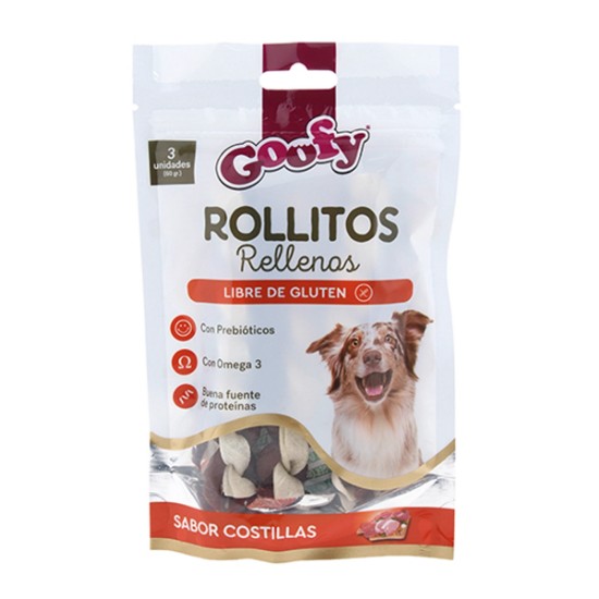 SNACK ROLLITOS RELLENOS RAZAS PEQUEÑAS 60 G