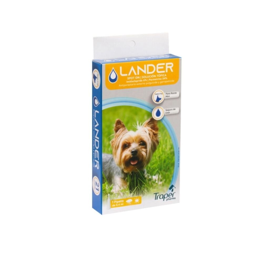 ANTIPARASITARIO LANDER PIPETA HASTA 4 KG 0.4 ML